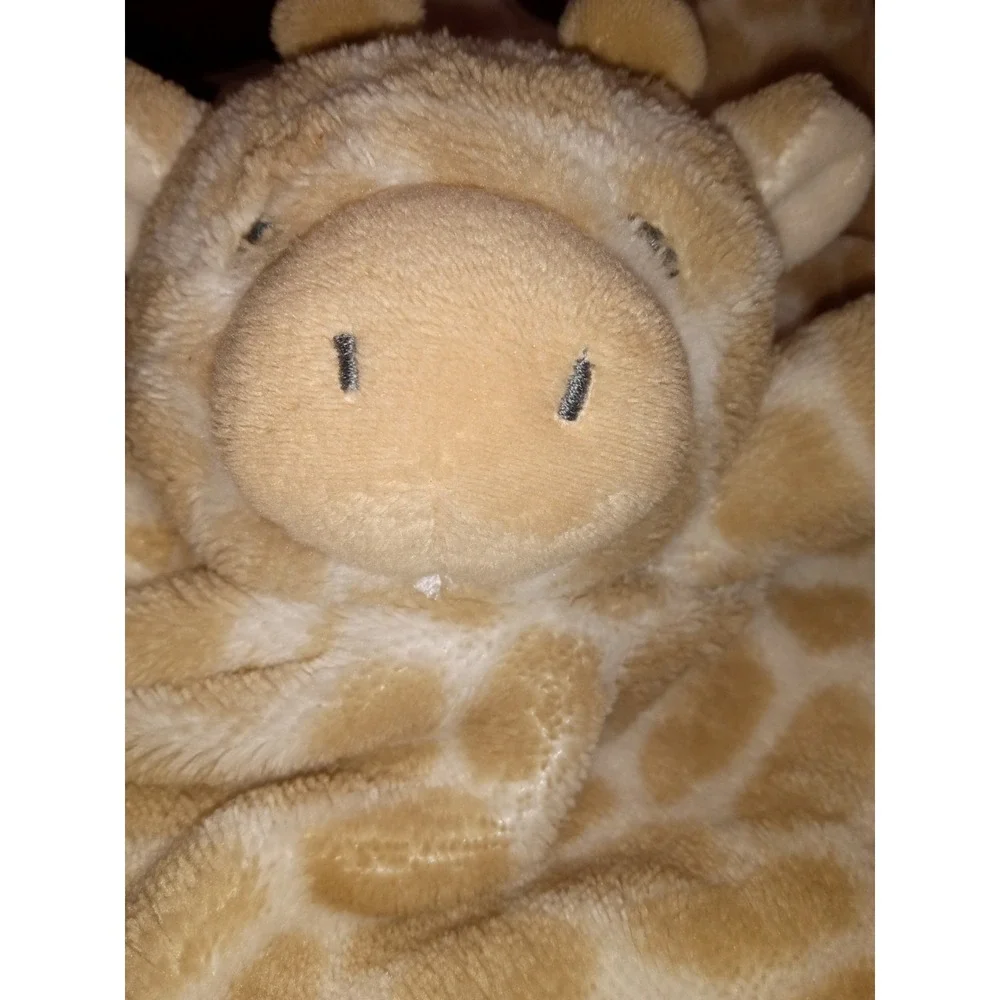 Plush Giraffe Lovey Security Blanket Tan White Animal‎ Print Baby Snuggler